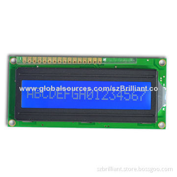 16 x 1 Dot-matrix LCD Module, STN Blue, COB Style, Supports Serial Parallel Interface, 3/5V
